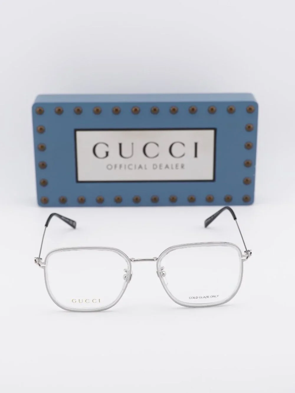 Gucci GG1852OA 004 Square Eyeglasses 53mm - Grey / Silver